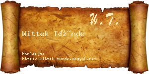 Wittek Tünde névjegykártya