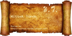 Wittek Tünde névjegykártya